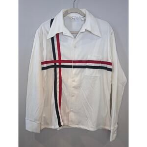 Vtg Mens Gino Barozzi Lrg Button Up 100% Polyester 16/16.5 60s/70s Disco USA